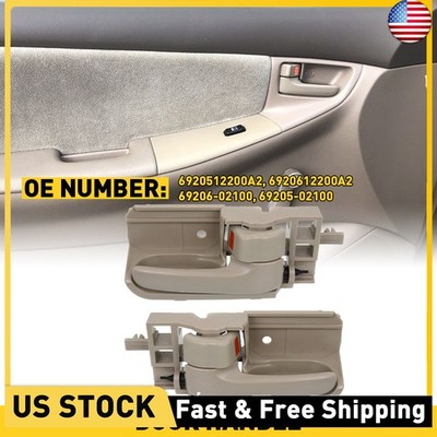 2x Inside Interior Door Handle Left & Right For Toyota Pontiac Scion 03-08 Beige