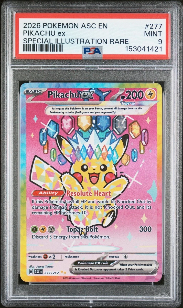 Pikachu Pokémon TCG Grade 9 Rare Individual Collectible Card Game