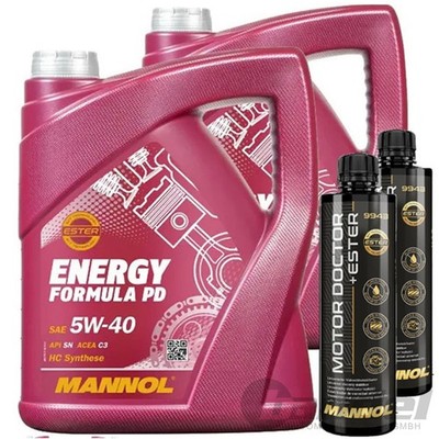 2x5L MANNOL MOTORÖL ENERGY FORMULA PD 5W40+2x500ML MOTOR DOCTOR+ESTER ADDITIVE