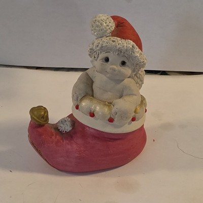 Dreamsicles Angel Christmas Resin Figurine Santa Hat Hand Painted Kristin 2000