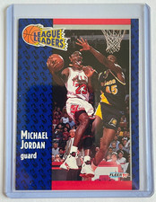 1991-92 Michael Jordan Fleer League Leaders #220 Chicago Bulls Basketball Card