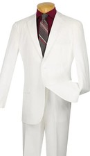 Lucci by Vinci Men's Regular Fit 2-Piece Solid Color Everyday Suit White NEW