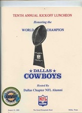 1993 Kickoff Luncheon Honoring World Champion Dallas Cowboys With Signatures 