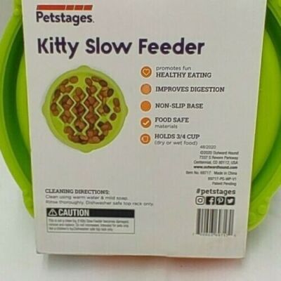 Kitty Slow Feeder/ Cat Bowl/ Holds 3/4 Cup of Wet/Dry Food/Petstage