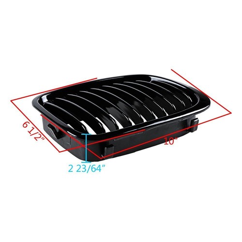 Gloss Black Front Kidney Grill Grille For BMW E46 Sedan 325i 328i 330i 1998-2001 - Picture 6 of 10
