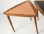 arthur umanoff teak nesting stacking triangle mid century modern orange table