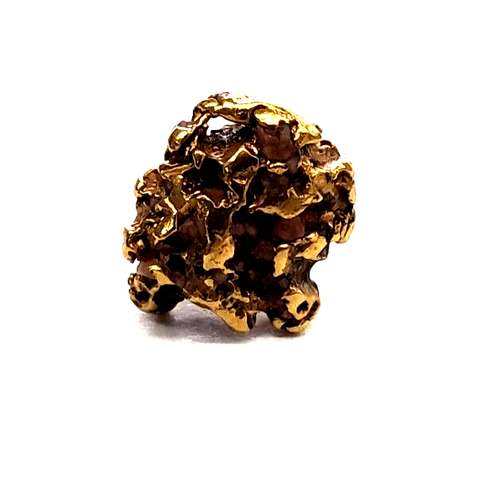 24K Gold Nugget with Stones Embedded Tie Tack/Lapel Pin - Picture 4 of 10