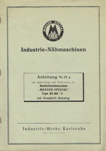 Anleitung Bedienung Bandschneidemaschine Nähmaschine Mauser Karlsruhe Ersatzteil