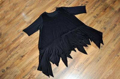 Tunique Noire Zacken Dentelée Grandes Tailles 44-54/XL-XXXL - Neuf Avec étiquettes, Viscose/elasthanne, Made In Germany