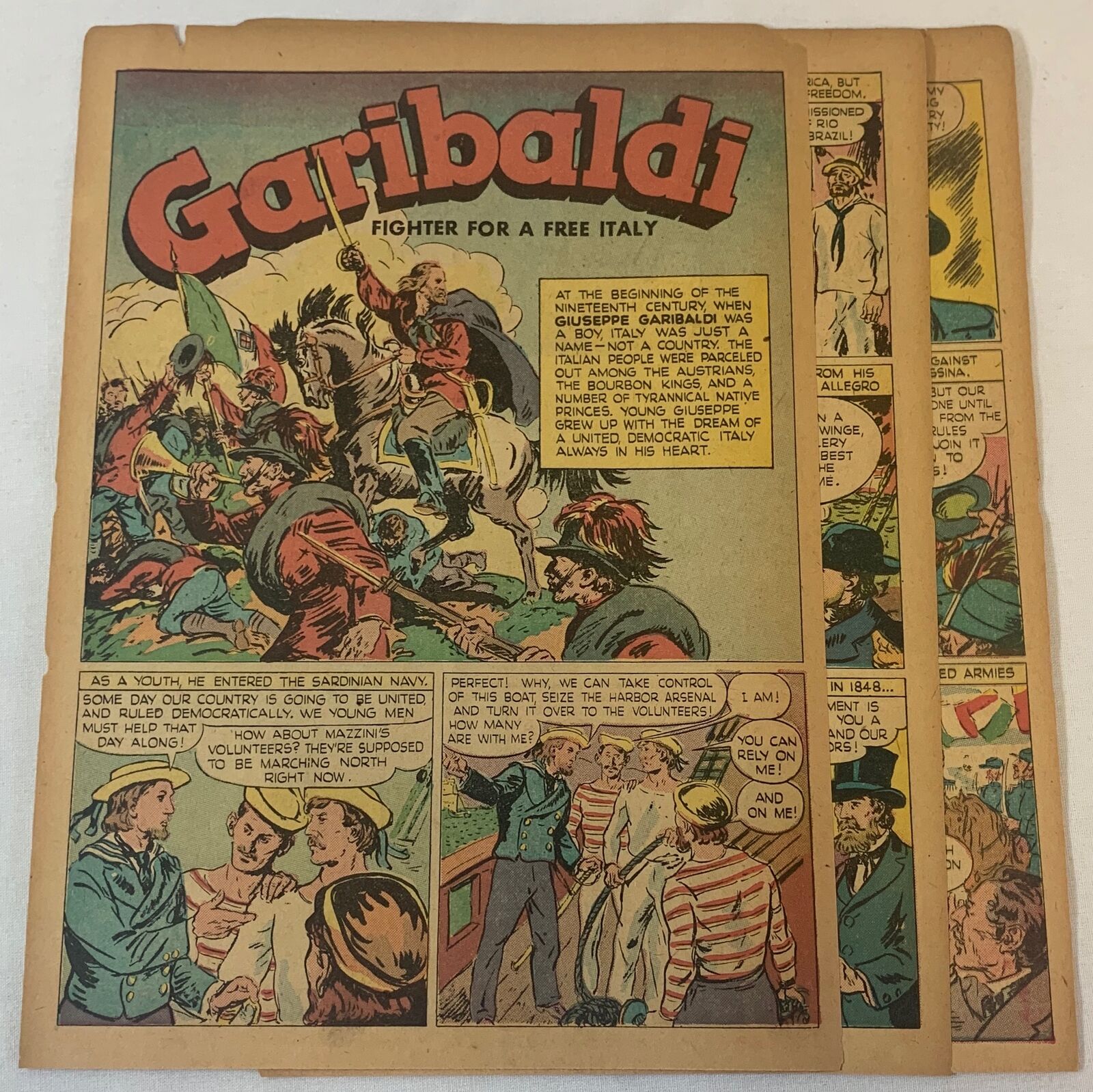 1944 five page cartoon story ~ GIUSEPPE GARIBALDI | eBay