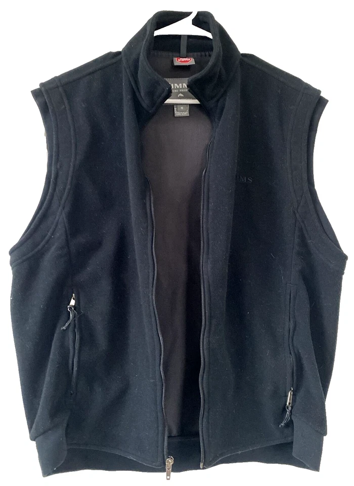 SIMMS Gore Windstopper Fleece Vest Black Sz M Fishing Made USA - Image 2 of 4
