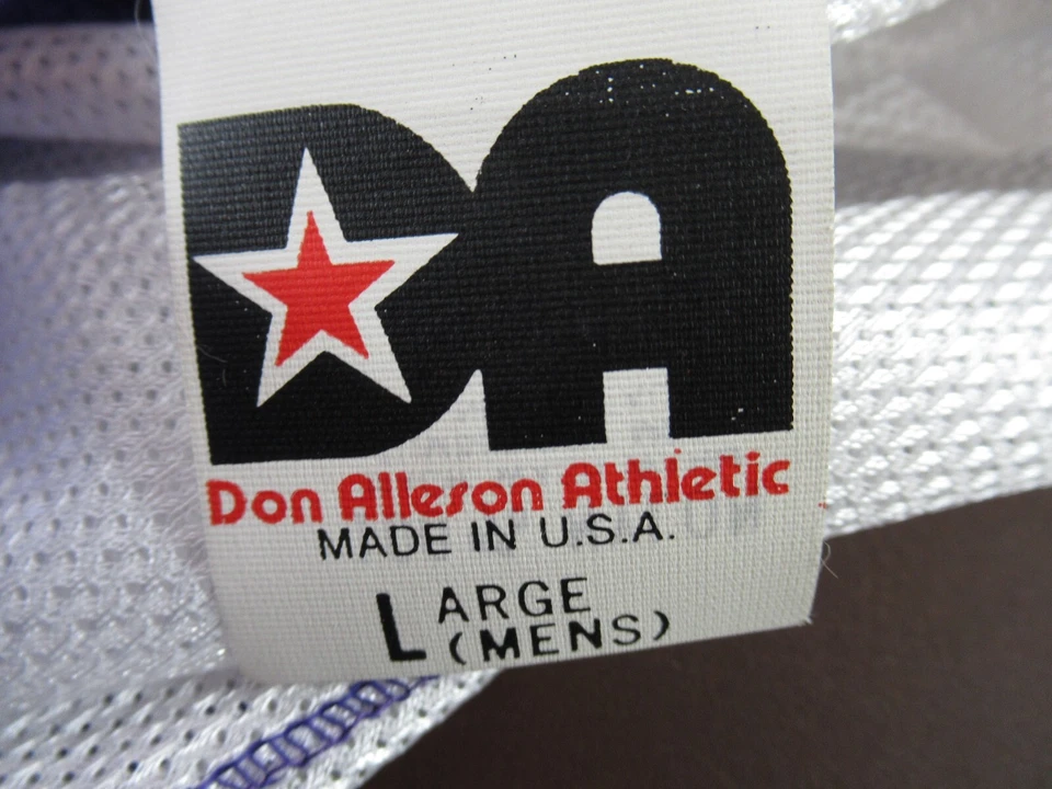 Camiseta deportiva de baloncesto Don Alleson grande púrpura/blanca (100 % nailon) (D ED) Foto 3 de 4