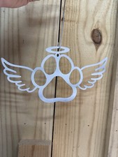 Dog Paw With Angel Wings Memorial Metal