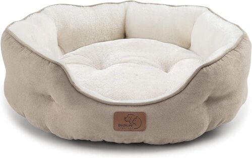Bedsure Dog Beds for Small Dogs - Round Cat Beds for Indoor Cats Washable Pet B