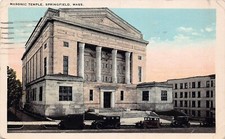 Masonic Temple Springfield MA Massachusetts Hampden Lodge Vtg Postcard A44