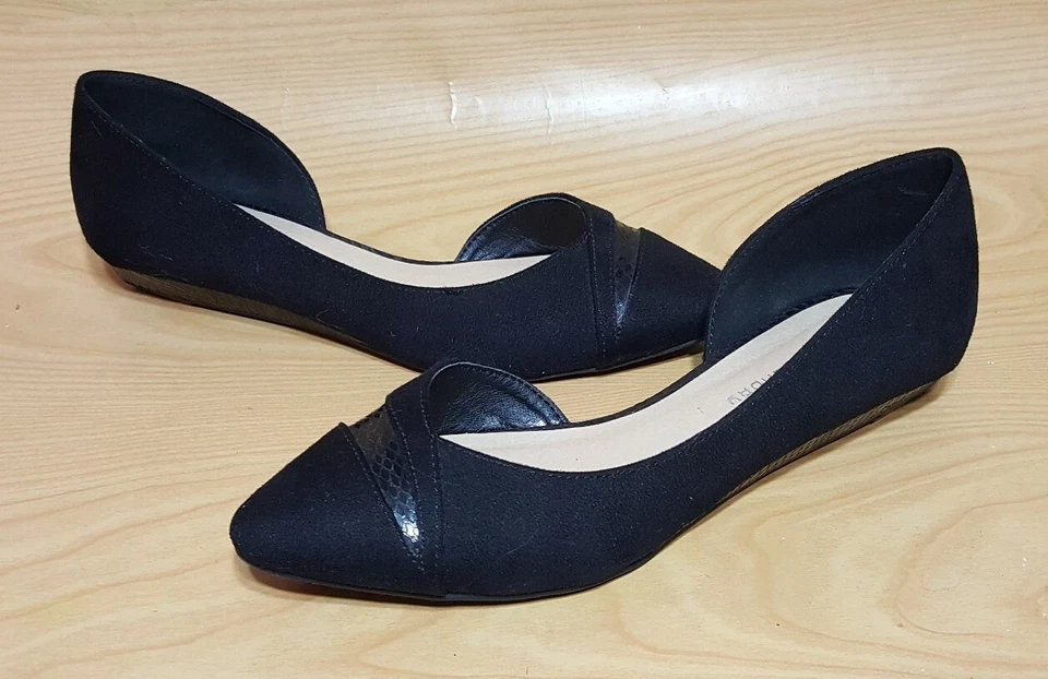 Zapatos planos sin cordones negros Chinese Laundry para mujer punta 10 M Foto 4 de 4