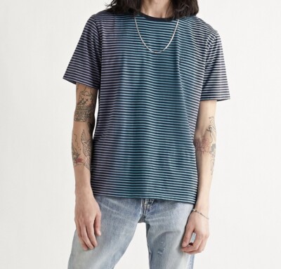 Saint Laurent degrade striped cotton tee Paris t shirt
