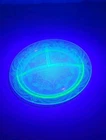 Vintage Anchor Hocking Cameo Ballerina Uranium Glass Grill Divided Dinner Plate