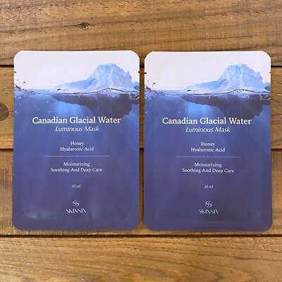 Canadian Glacial Water Luminous Facial Sheet Mask Set Of 2 US Seller NIP