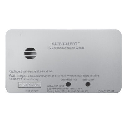 Safe-T-Alert SA-340 White RV Battery Powered CO Detector - Rectangle SA-340-W...