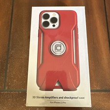 Redroad Red 3D Stereo Amplifiers And Shockproof Case For iPhone 13 Pro 