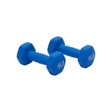 Basics Neoprene Dumbbell Hand Weights 4 Pounds Pair Blue