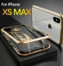 Custodia protettiva metallo adsorbimento magnetico case cover per iPhone XS Max in oro 