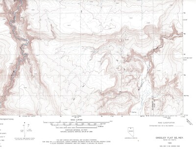 Greeley Flat SE Quadrangle Nevada 1980 USGS Topo Map 7.5 Minute Topographic