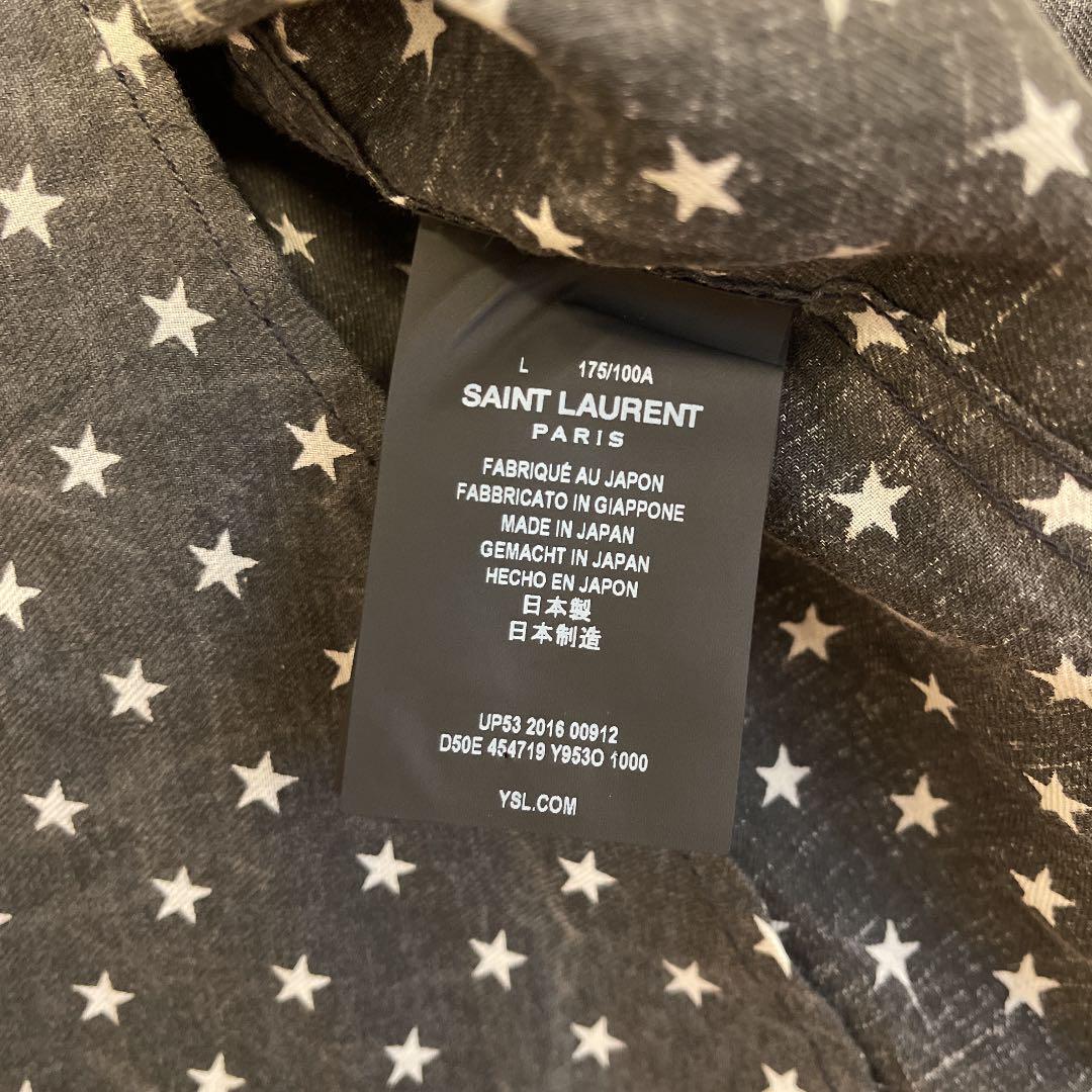 SAINT LAURENT PARIS Star pattern Western Shirt L Black Auth Men Used from  Japan