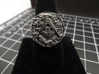 Stainless Steel Antiqued Blue Lodge Freemason Masonic Ring