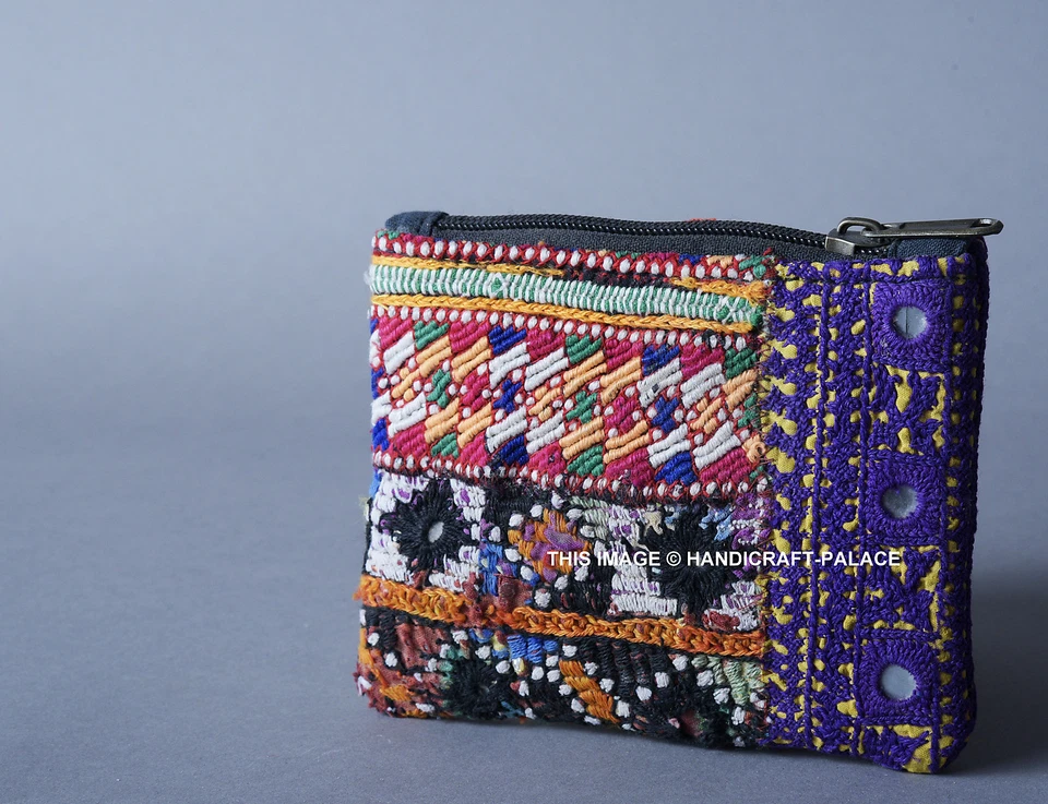 Bolso de Mano Indio Afghani Zari Bordado Cartera Mujeres Tarjetero Cartera Bohemio Foto 2 de 4