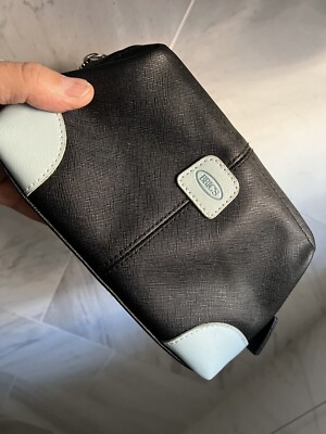 Bric's for Qatar Airways Black Light Blue Travel Cosmetics Zip Case 9 x5 x2 