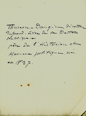 1831 Autogramm THUREAU-DANGIN und Herculaïs Kanoninin Gräfin von St. Anne