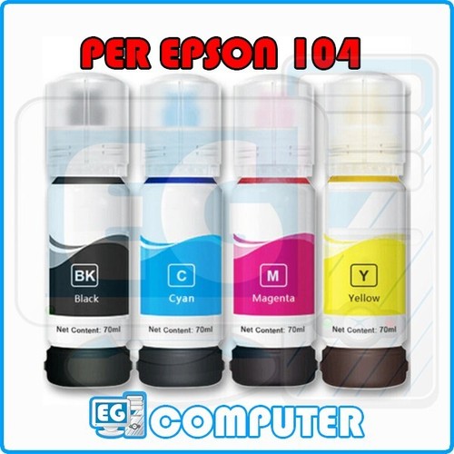 Inchiostro E104 FANSHENG Per Stampanti Epson - 2 Bottiglie Nero 70ml - Foto 7