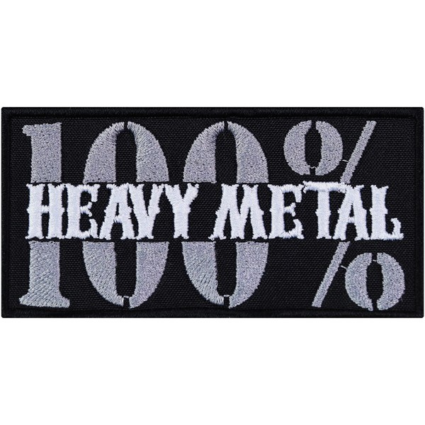 AufnäHer: 100% Heavy Metal Biker AufbüGler/Patch/Flicken/BüGelbild/Applikation-image