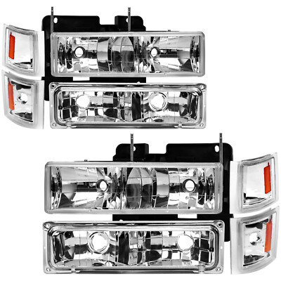 Headlights Assembly for 1994-99 Chevy Silverado C10 Tahoe Suburban C/K 1500 2500