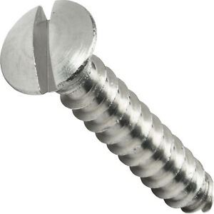 Slotted Oval Head Sheet Metal Screw Stainless Steel #10 x 1//2/" Qty 25