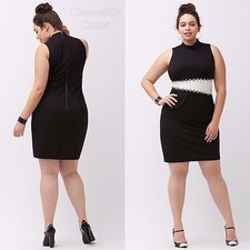 Lane Bryant Laced Eyelet Bodycon Dress BY ABS Allen Schwartz Plus Size 1X Black