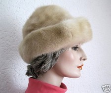 Excl.Pelzm&uuml;tze Pelzkappe Echtpelz Pelzhut camel Zehme M&uuml;nchen echt Vintage Nr.25