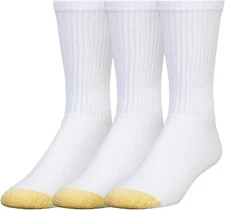 GOLDTOE Men's Ultra Tec Performance Crew Athletic X-Large, White (3-pairs) 