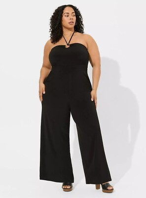 #ad #ad Torrid Jumpsuit Black O Ring Halter NWT New 2X $74.50