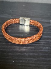Mens Braided Bracelet with Metal Magnetic Clasp