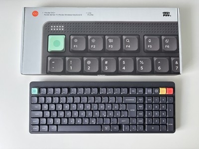 NuPhy Node100 Keyboard, DE-Layout (QWERTZ) Low Profile, Brown Nano Switch, Gray
