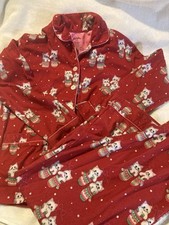 Nick and Nora Girls Size M 7-8 Red Kittens In Mittens 2 Pieces Pajama Set