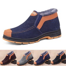 Winter Snow Boots Mens Ankle Shoes Outdoor Trainers Hiking Warm Faux Fur Lined