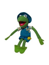 Vtg 1993 18" Plush Muppets Kermit The Frog Toy Doll Plush Felt Garden Overalls