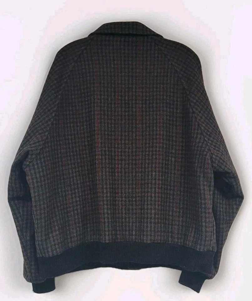MENS PENDLETON COUNTRY TRADITIONALS WOOL CHECK BOMBER JACKET ZIP SIZE XL - Image 2 of 4