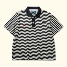 Golf le Fleur Darryl Striped Polo Black size Medium