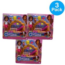 Barbie Chelsea Doll and Otter Playset with Water Slide 3 Pack New