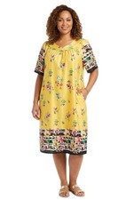 Anthony Richards VTG Yellow Floral Mumu House Patio Dress Lounger Women's Plus